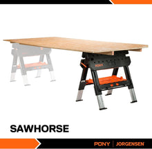 Load image into Gallery viewer, Portable Folding 2-in-1 Workbench &amp; Sawhorse - Lightweight &amp; Multifunctional