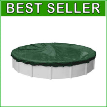 Load image into Gallery viewer, Secure and Reliable Green Winter Pool Cover 18-ft Round - Protect Your Pool
