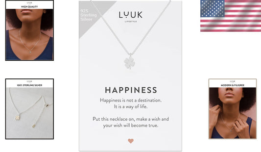 925 Sterling Silver Filigree Necklace with Lucky Clover Pendant - Adjustable 20"