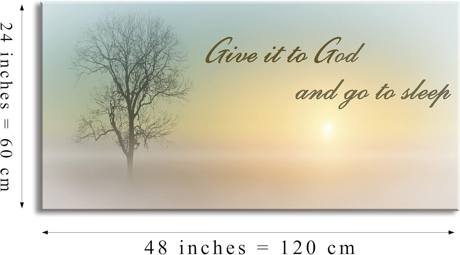 Elegant 48x24 'Give It To God' Canvas - Eco-Friendly Bedroom & Bath Art