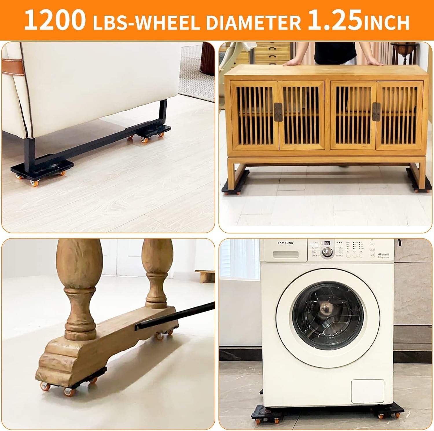 Heavy Duty 360° Furniture Mover Tool Set with 5 Wheels – 1200 lbs Capacity