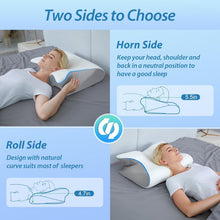 Load image into Gallery viewer, Comfortable Memory Foam Pillow with Ergonomic Design for Side &amp; Back Sleepers