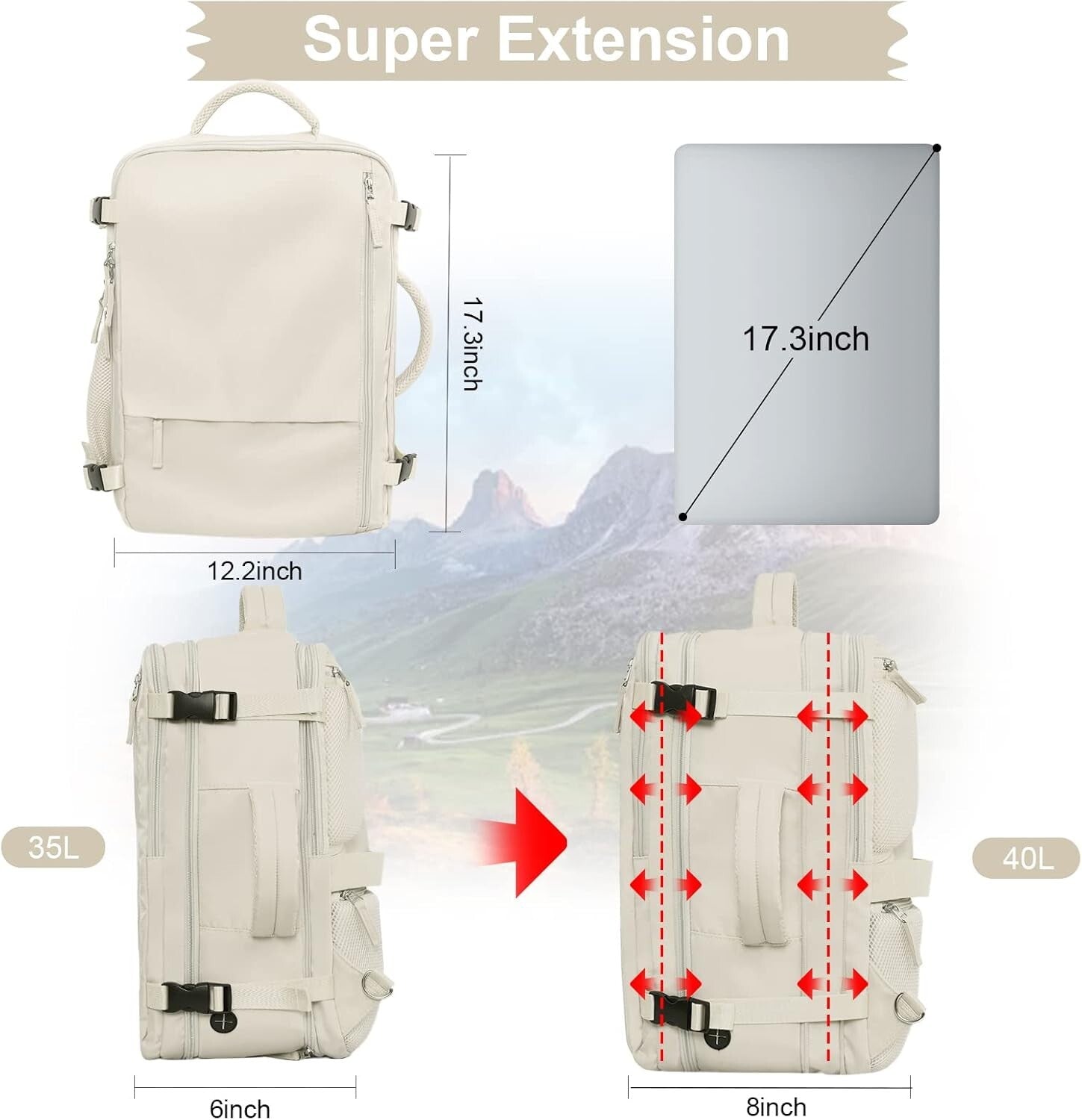 Waterproof Extra Large Women’s Travel Backpack - Anti-Theft Design & Durability