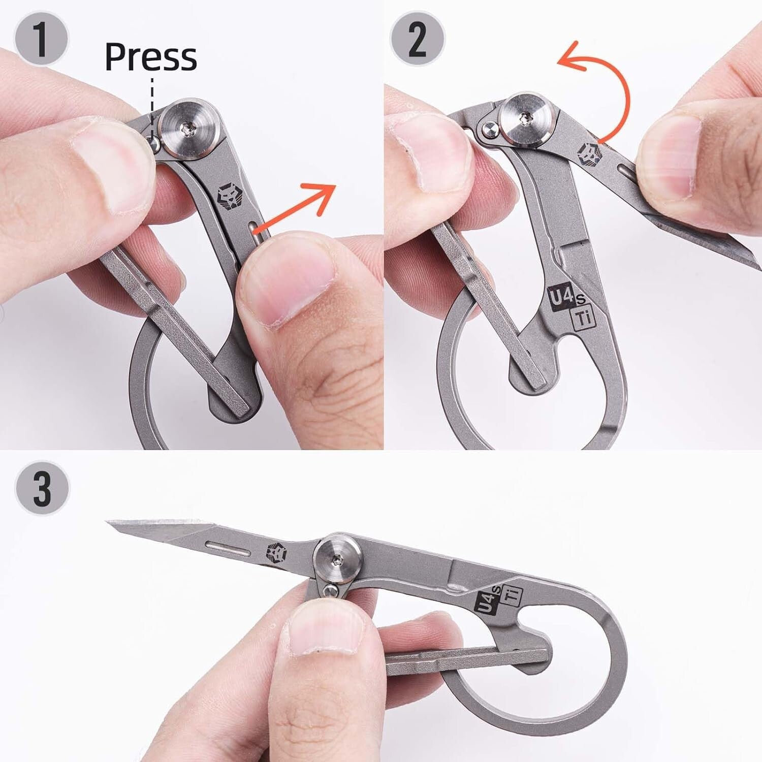 Robust Titanium Keychain Carabiner Clip - Ideal for Outdoor and Everyday Use