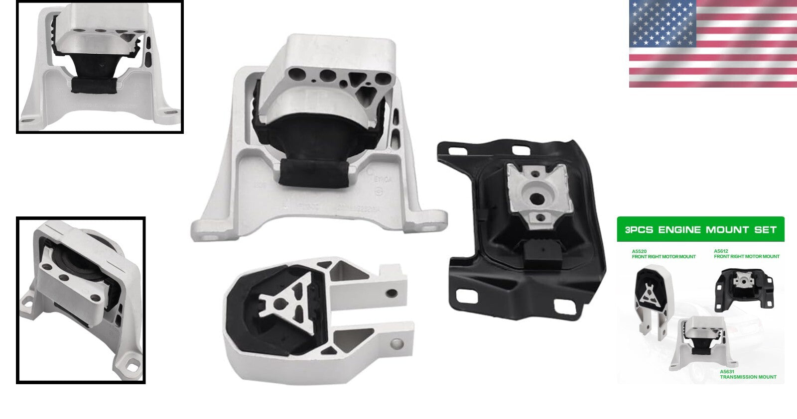 Durable Engine & Transmission Mounts for 2013-2019 Escape, 2014-2022 Transit