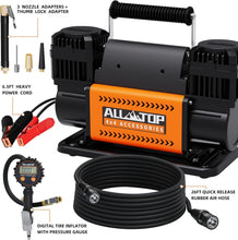 Load image into Gallery viewer, Compact Dual Cylinder Tire Inflator with Digital Gauge - 12V Heavy Duty Pump