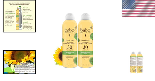 Babo Botanicals Continuous Sunscreen Spray - Ideal for Sensitive Skin & Families