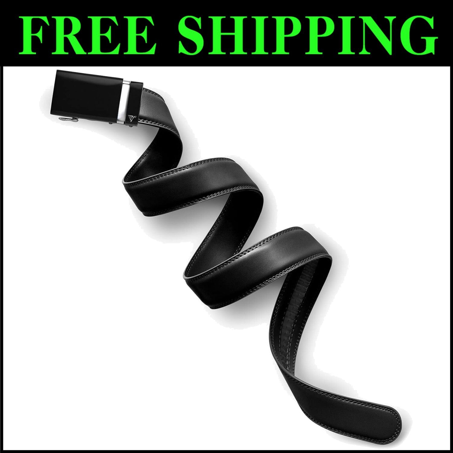 Adjustable Men's Leather Ratchet Belt - Stylish 35mm Buckle for All Occasions