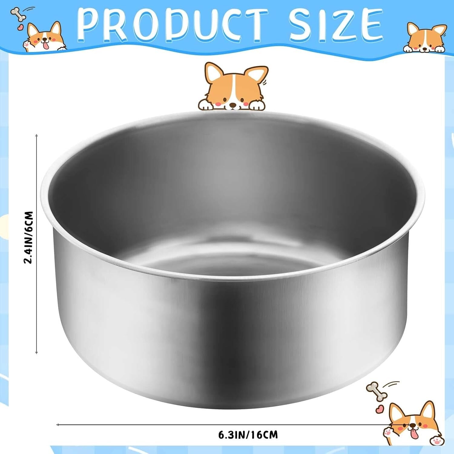 Durable Stainless Steel Pet Feeding Bowls with Clamp Holder - Spill Proof Set