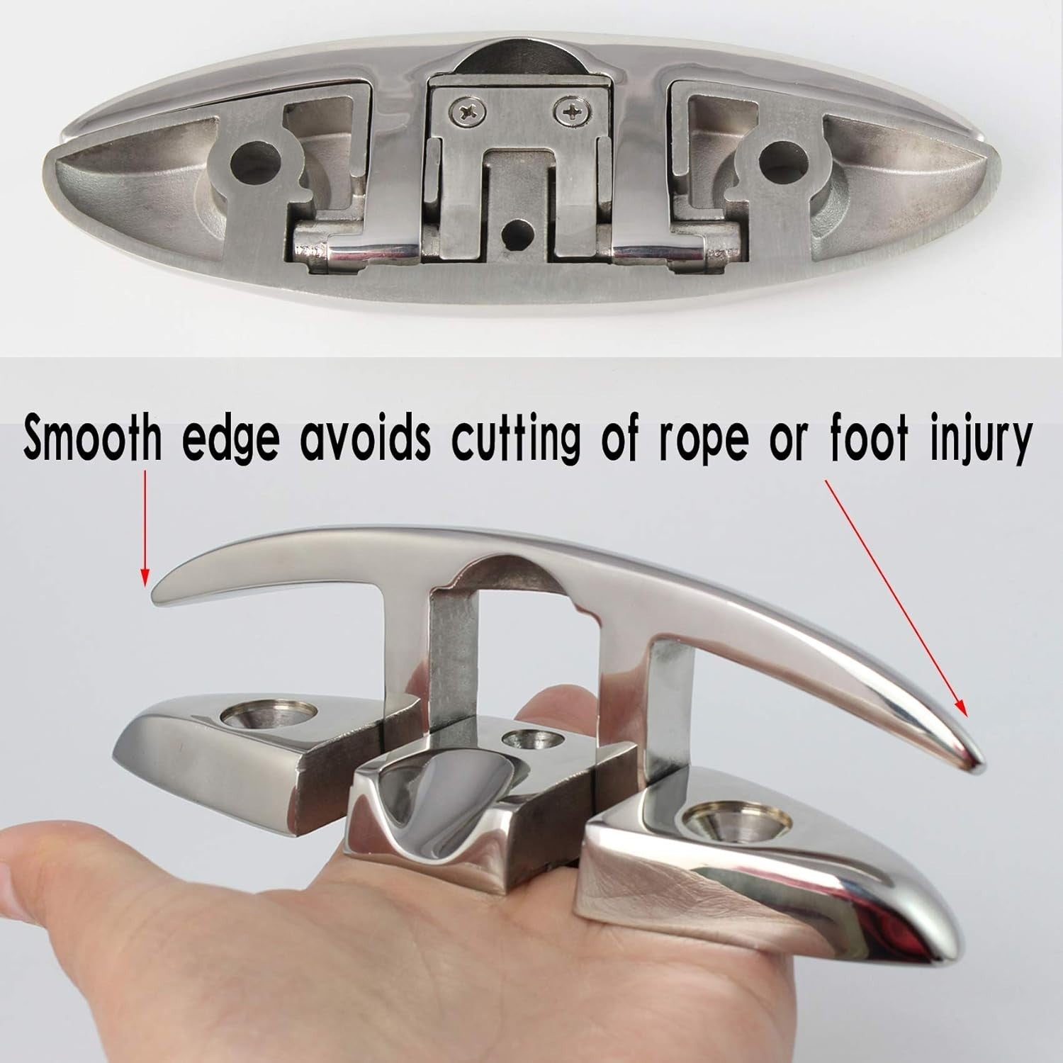 Durable 316 Stainless Steel Boat Cleats - Folding Design, Easy Installation