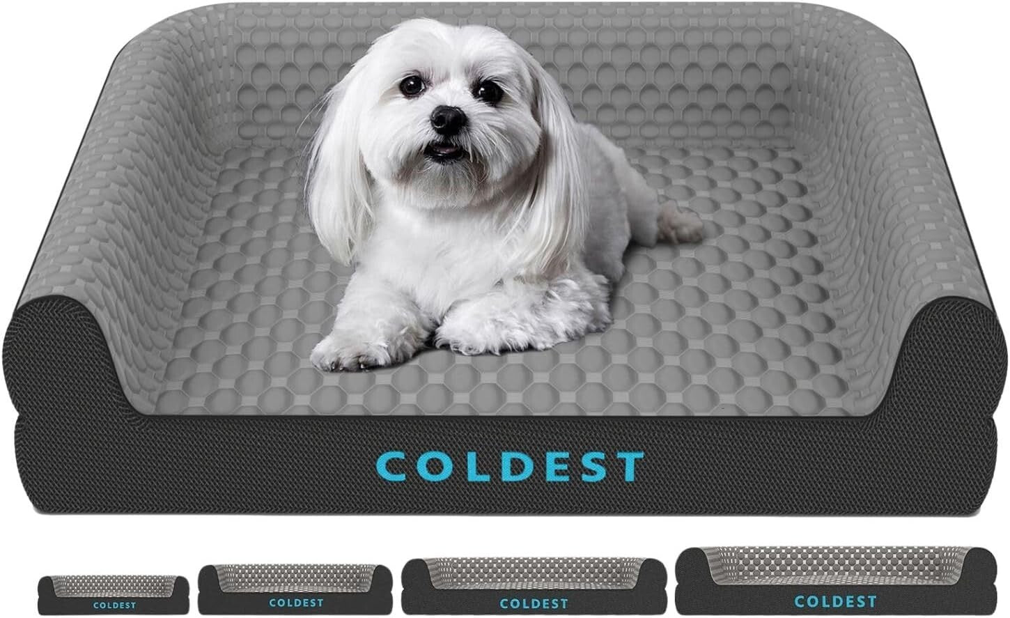 The Coldest Cozy - Medium Dog Bed with Cooling Gel, Anti-Slip & Water-Resistant
