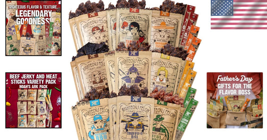 Noah's Ark 26-Pack: Low Carb Beef Jerky & Meat Sticks Variety for Any Occasion