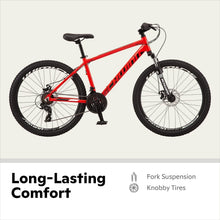 Load image into Gallery viewer, Versatile 26-Inch Adult Mountain Bike, Aluminum Frame, 21-Speeds - Red/Black