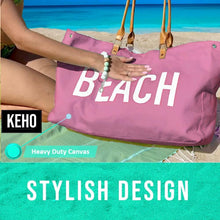 Load image into Gallery viewer, Stylish Waterproof Beach Bag with Pockets - Eco-Friendly Vegan Leather