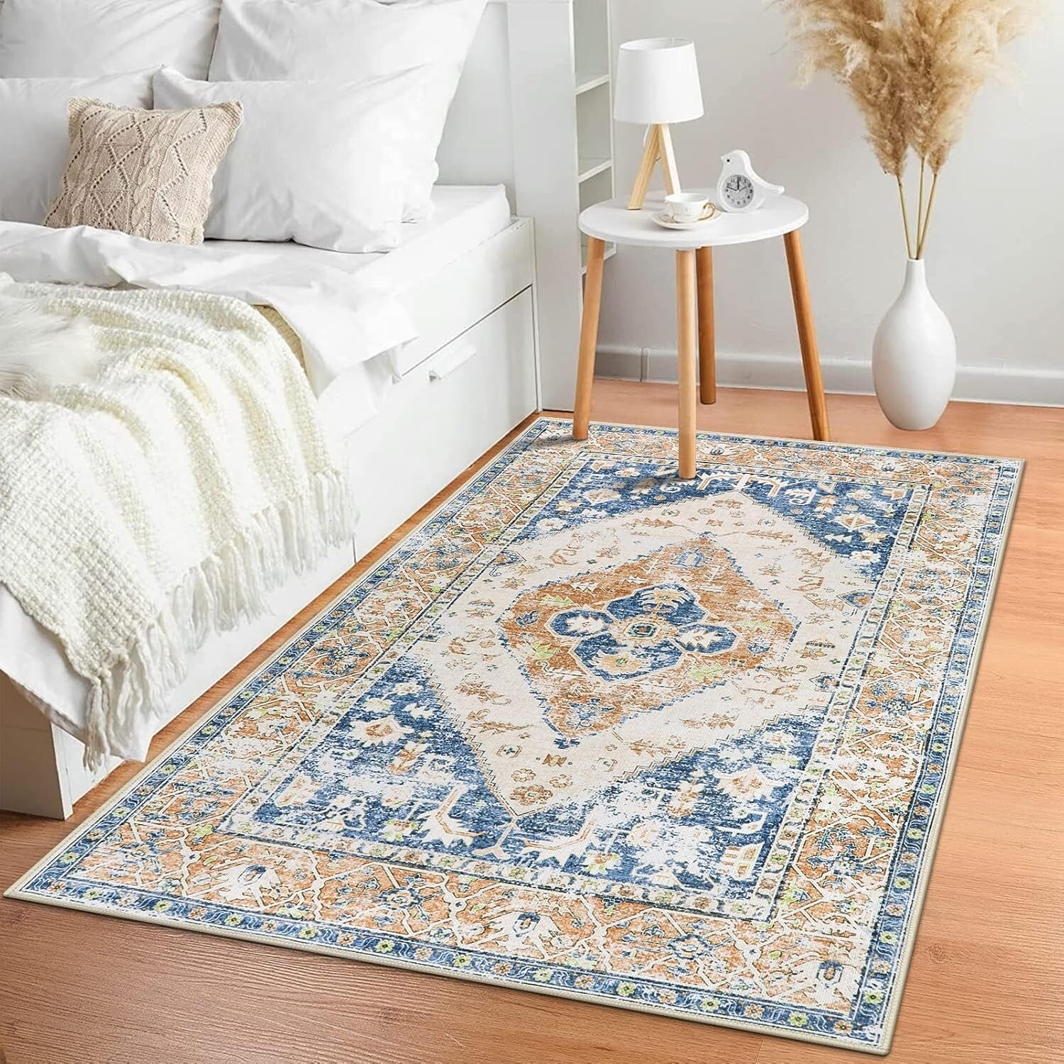 Machine Washable Non-Slip 3x5 Chenille Rug - Perfect for Living Room & Bedroom