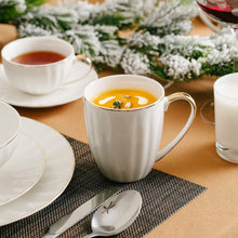 Load image into Gallery viewer, Luxurious Gold-Rimmed Porcelain Mugs - 12oz Coffee Cup Set for Special Occasions