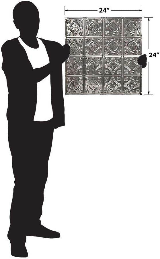 Sustainable 5 Pack 24 Inch Tin Ceiling Panels for Kitchens - Easy Installation