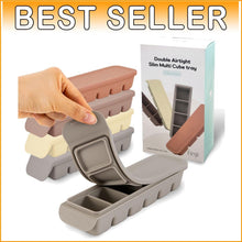 Load image into Gallery viewer, Airtight Silicone Freezer Trays - 6-Cup Baby Food Containers with Lid
