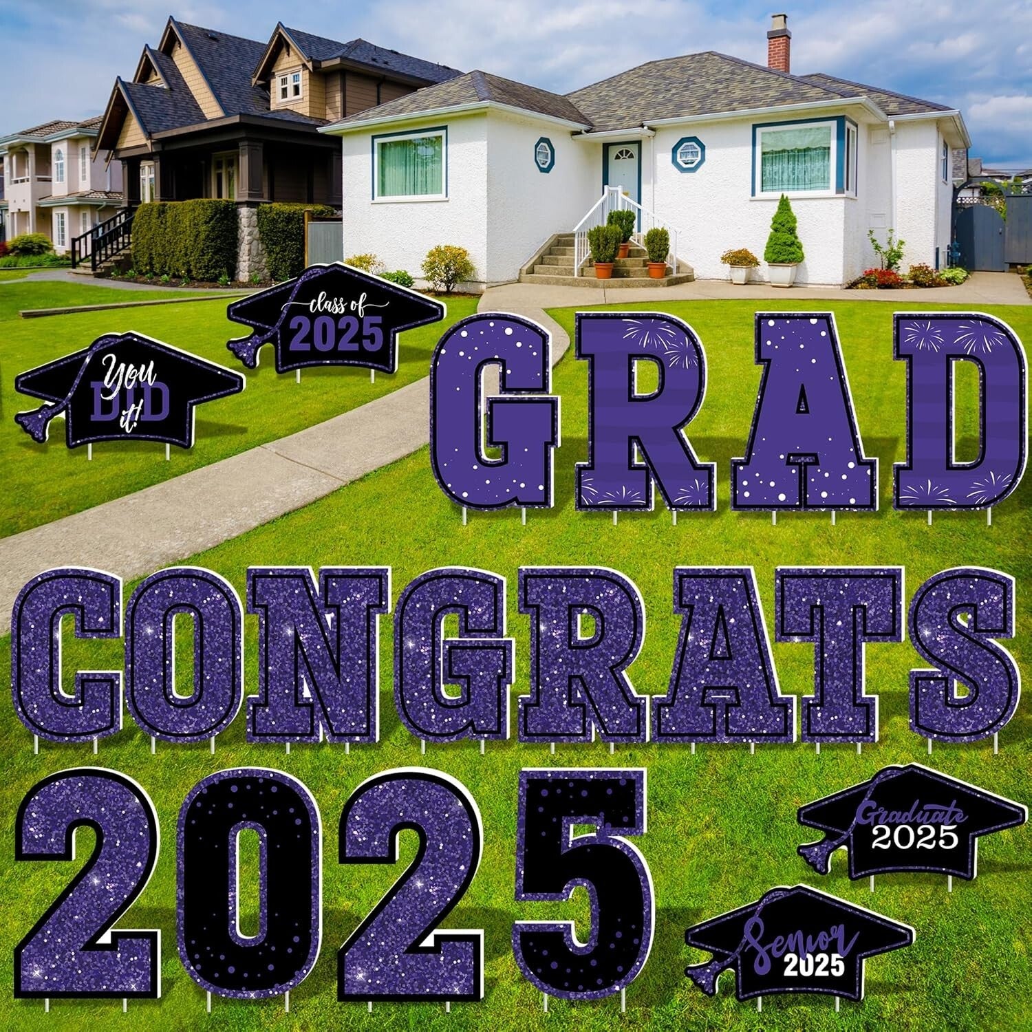Inspirational Graduation Yard Signs - 20 PCS, Perfect for Class of 2025 Parties