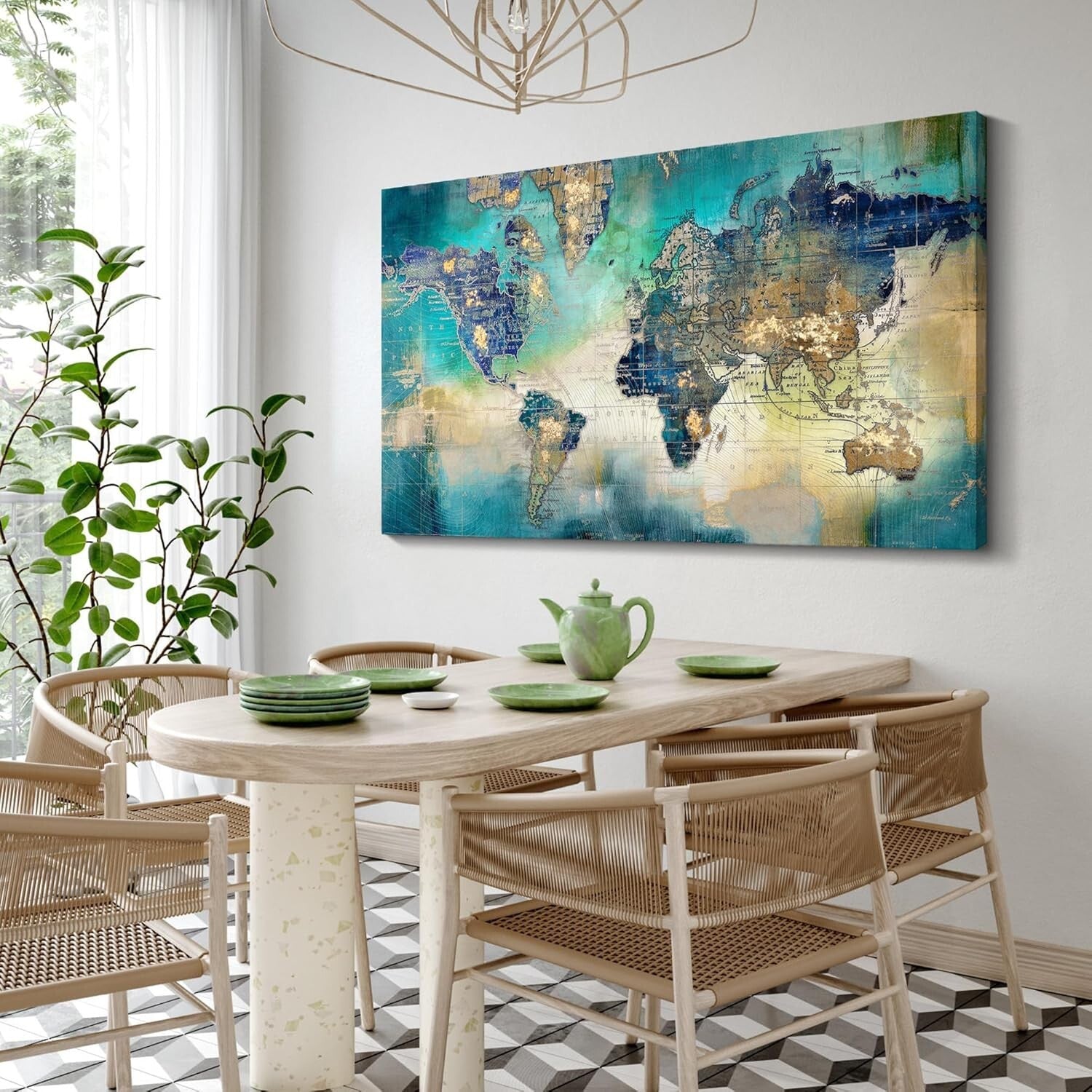 Captivating 24x48 World Map Canvas Wall Art - Perfect for Living Room & Office