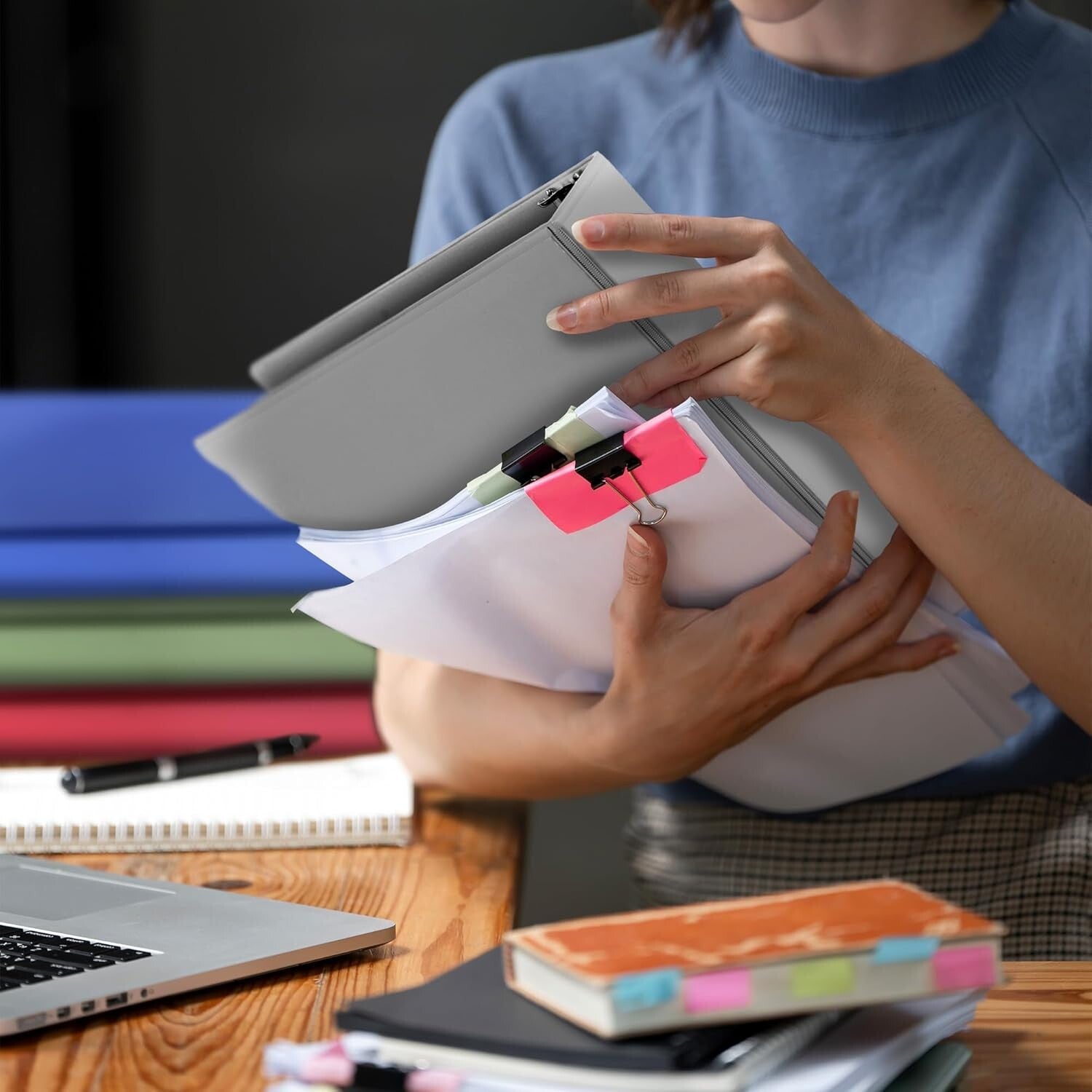 Customizable 12-Pack 3-Inch Clear View Binders - Eco-Conscious Document Storage