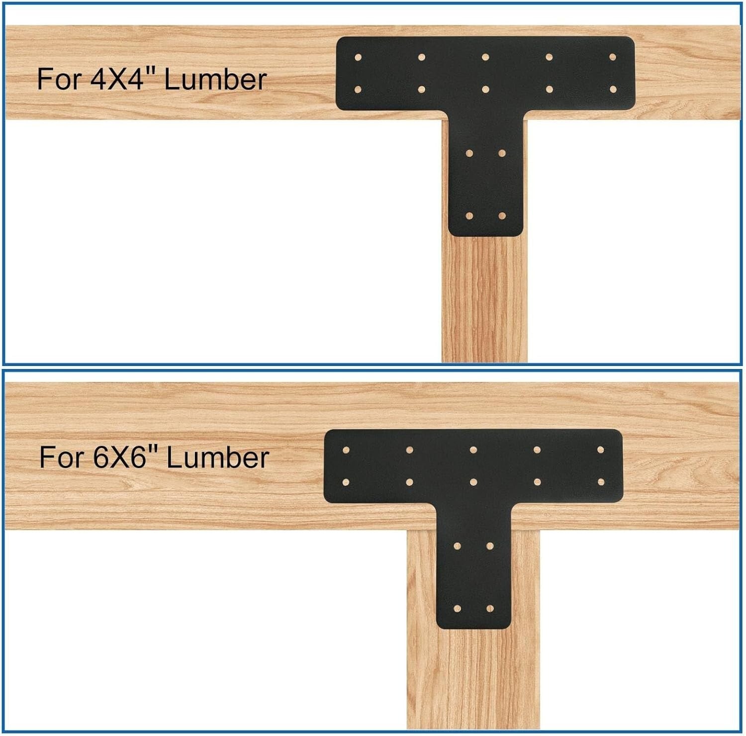 T Shape Steel Brackets 4pcs, 12x8 Inches - Ideal for Garden and Furniture Repair