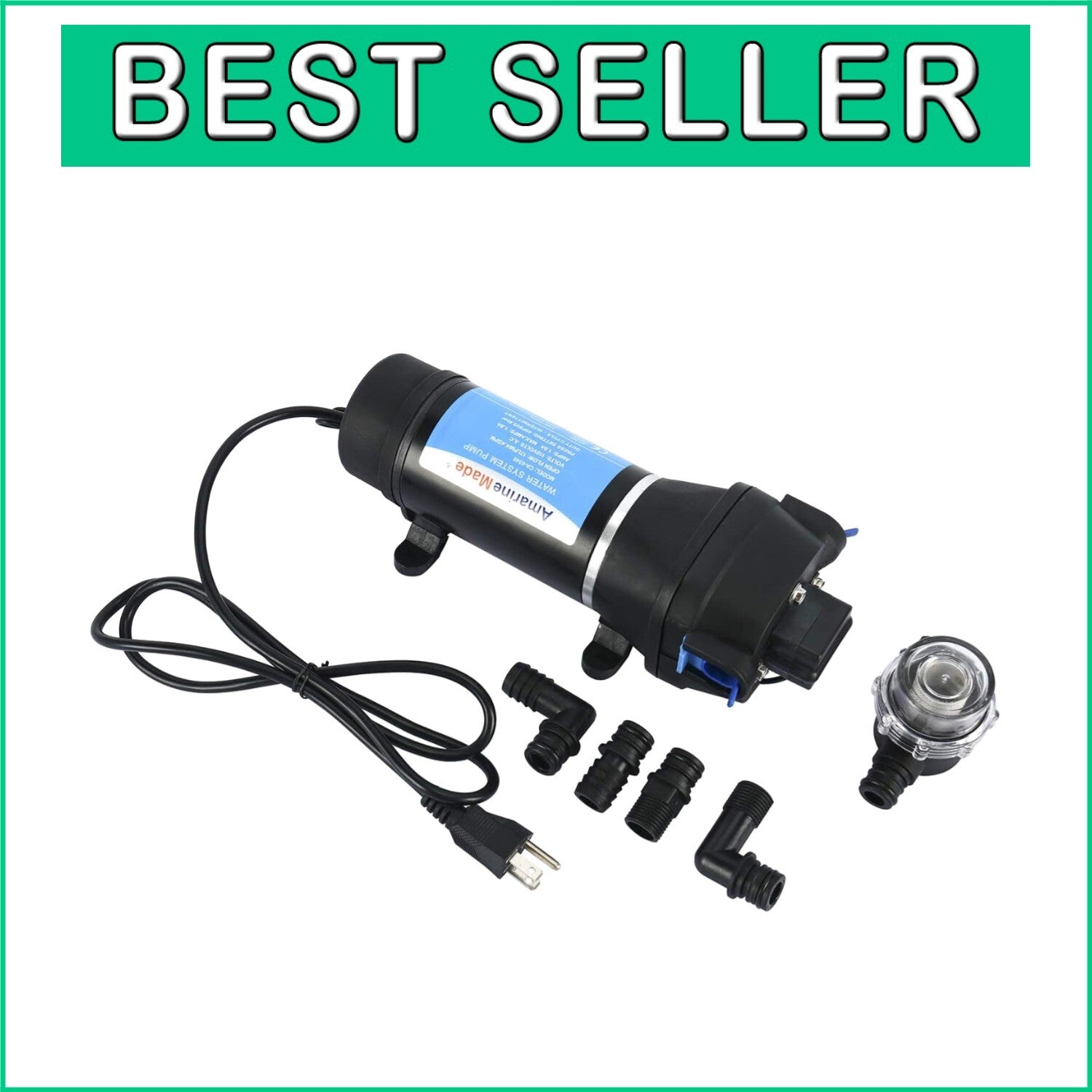 40 PSI Self-Priming Water Diaphragm Pump – Perfect for Boats and Campers