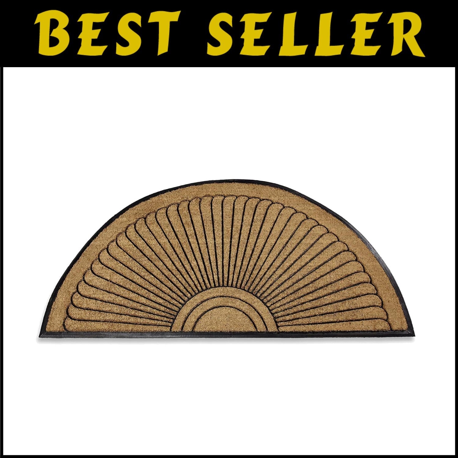 Geometric Sun Ray Doormat: Extra Large Eco-Friendly Outdoor Mat 3x6 Feet