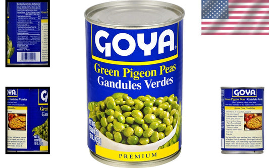 Foods Green Pigeon Peas Gandules, 15 Ounce Pack of 24 - Rich Flavor and Quality