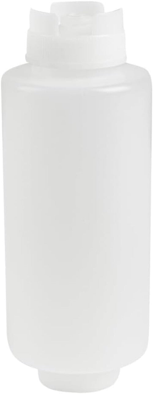 FIFO 32 oz Condiment Squeeze Bottle Set - 6 Clear Precision Dispensing Bottles