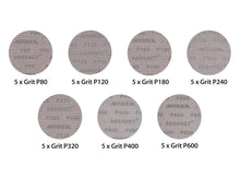 Load image into Gallery viewer, Abranet 5-Inch Mix-Pack Sanding Discs - 35 Pieces, Hook &amp; Loop, Dust-Free