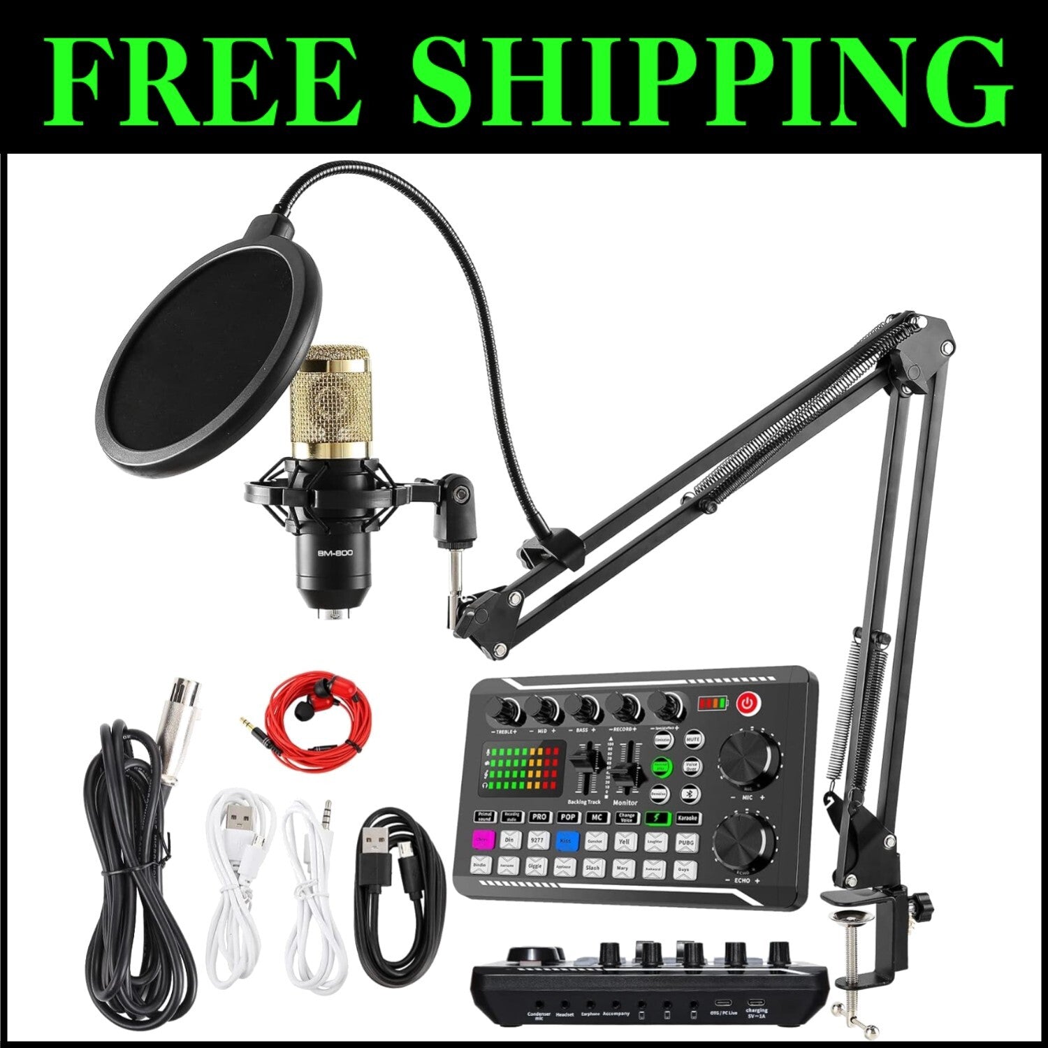 BM-800 Podcast Microphone & Mixer Bundle - Perfect for Streamers & Creators