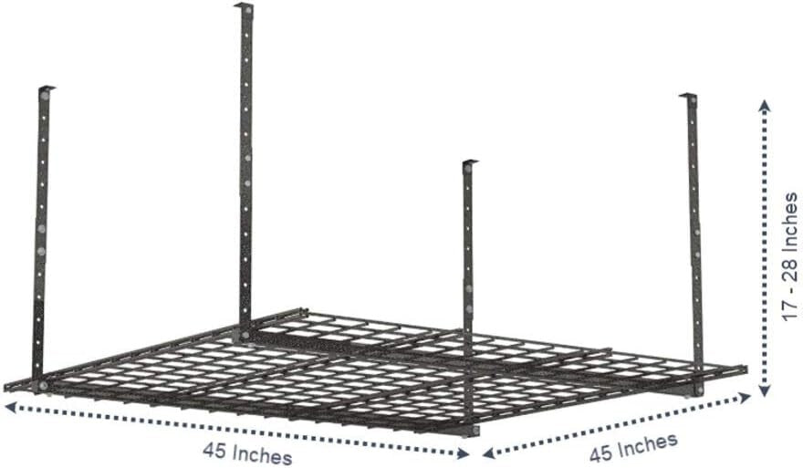 Durable 45-in x 45-in Overhead Storage Rack - Perfect for Garage Organization