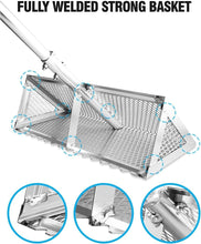 Load image into Gallery viewer, Ergonomic Sand Flea Rake with Sharp Teeth and Wide Basket - 16 &amp; 52 Inch Design