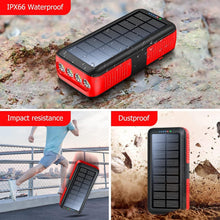 Load image into Gallery viewer, Portable Solar Charger Power Bank with 4 LED Flashlight &amp; Fast Charging Capacity