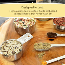 Load image into Gallery viewer, Long Handle Measuring Cups &amp; Spoons Set - 304 Stainless Steel, Dishwasher Safe