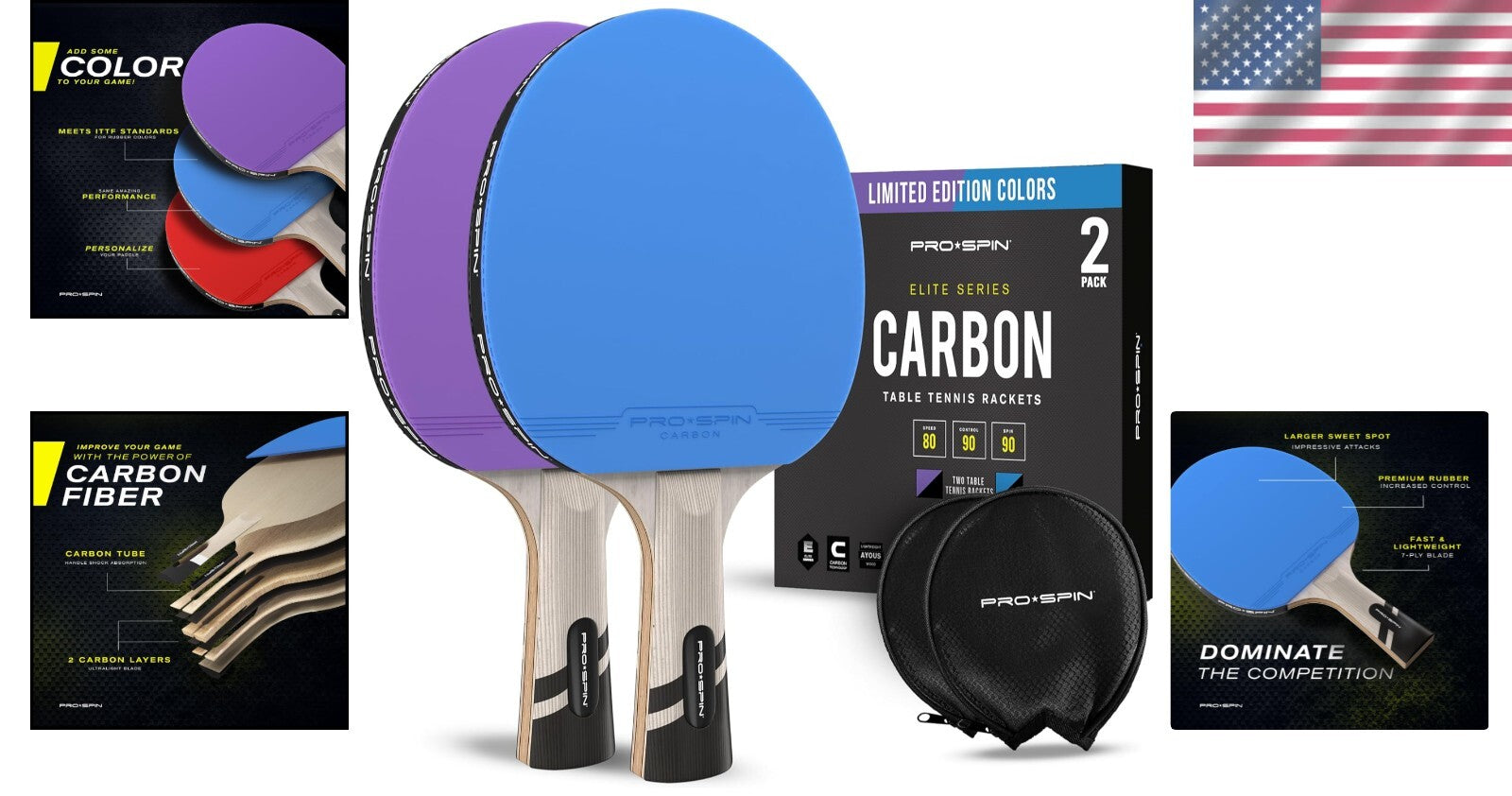 Ergonomic Ping Pong Paddles with 2.0mm Sponge - Pro-Level Performance Guaranteed