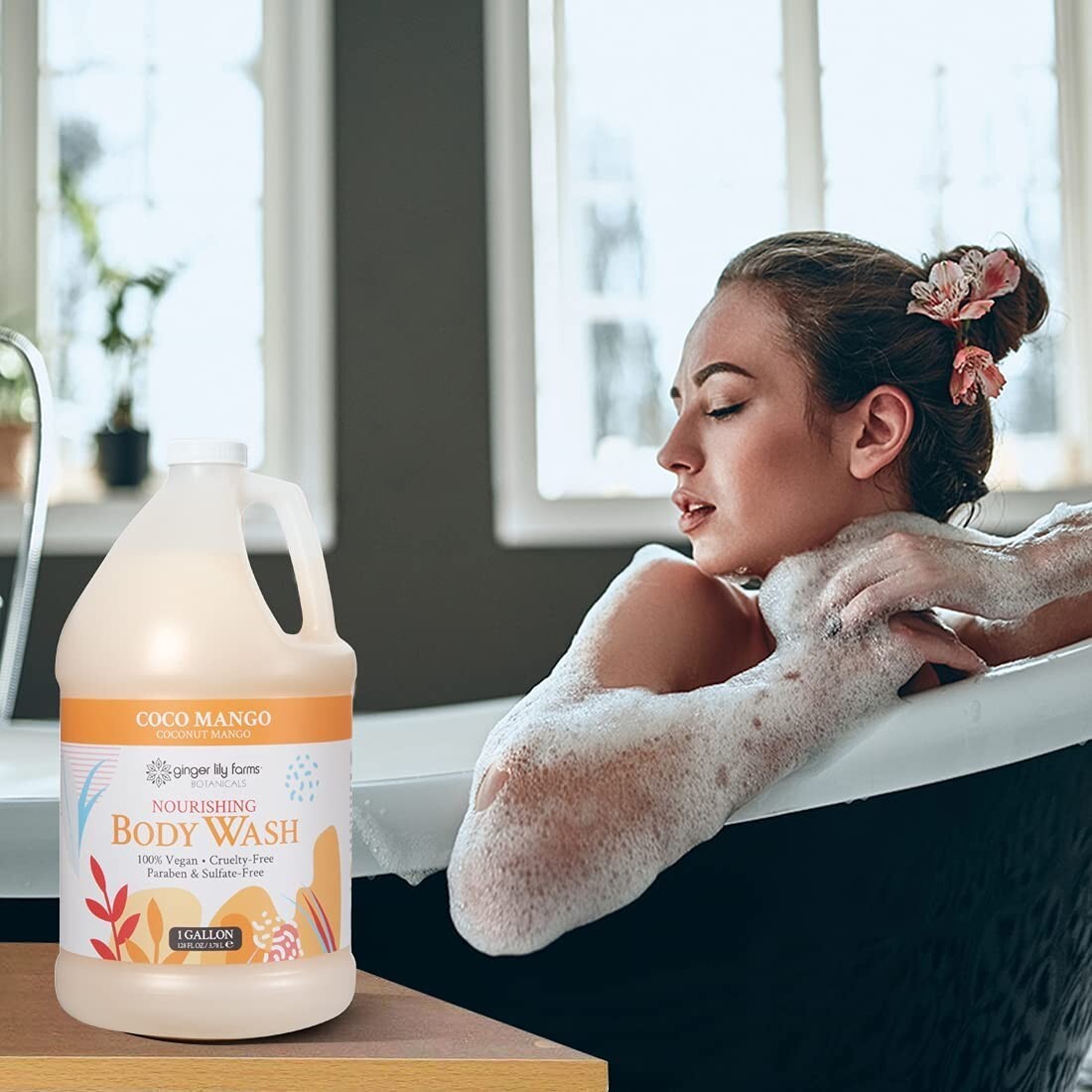 Cruelty-Free Nourishing Body Wash with Tropical Coconut Mango - Gallon Refill