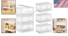 Load image into Gallery viewer, Versatile Clear Storage Bins, 24QT - Stackable Organizers with Magnetic Doors