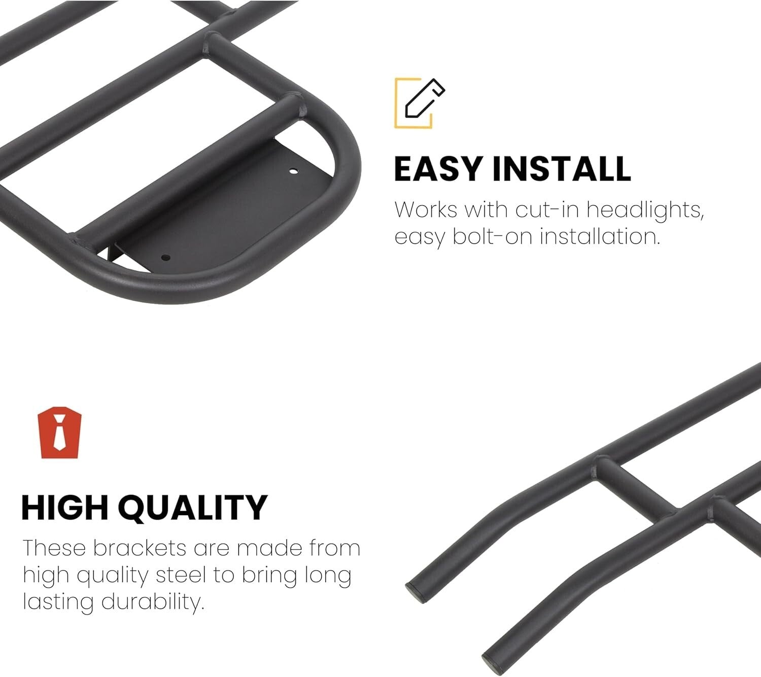 Sleek Matte Black Brush Guard for Club Car DS - Durable Steel Front Bumper