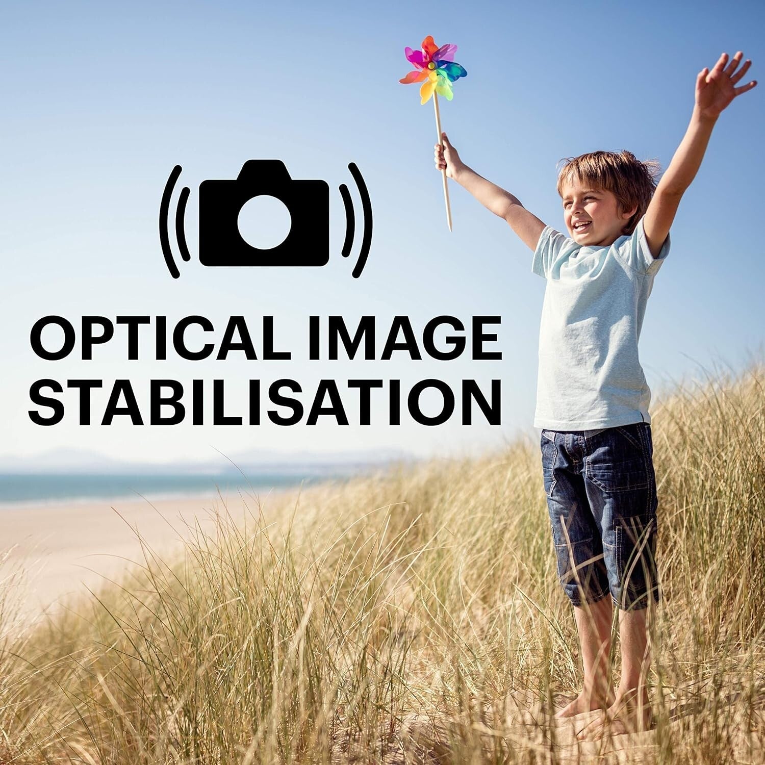 Easy-to-Use 16MP Red Digital Camera with 3" LCD and Optical Image Stabilization