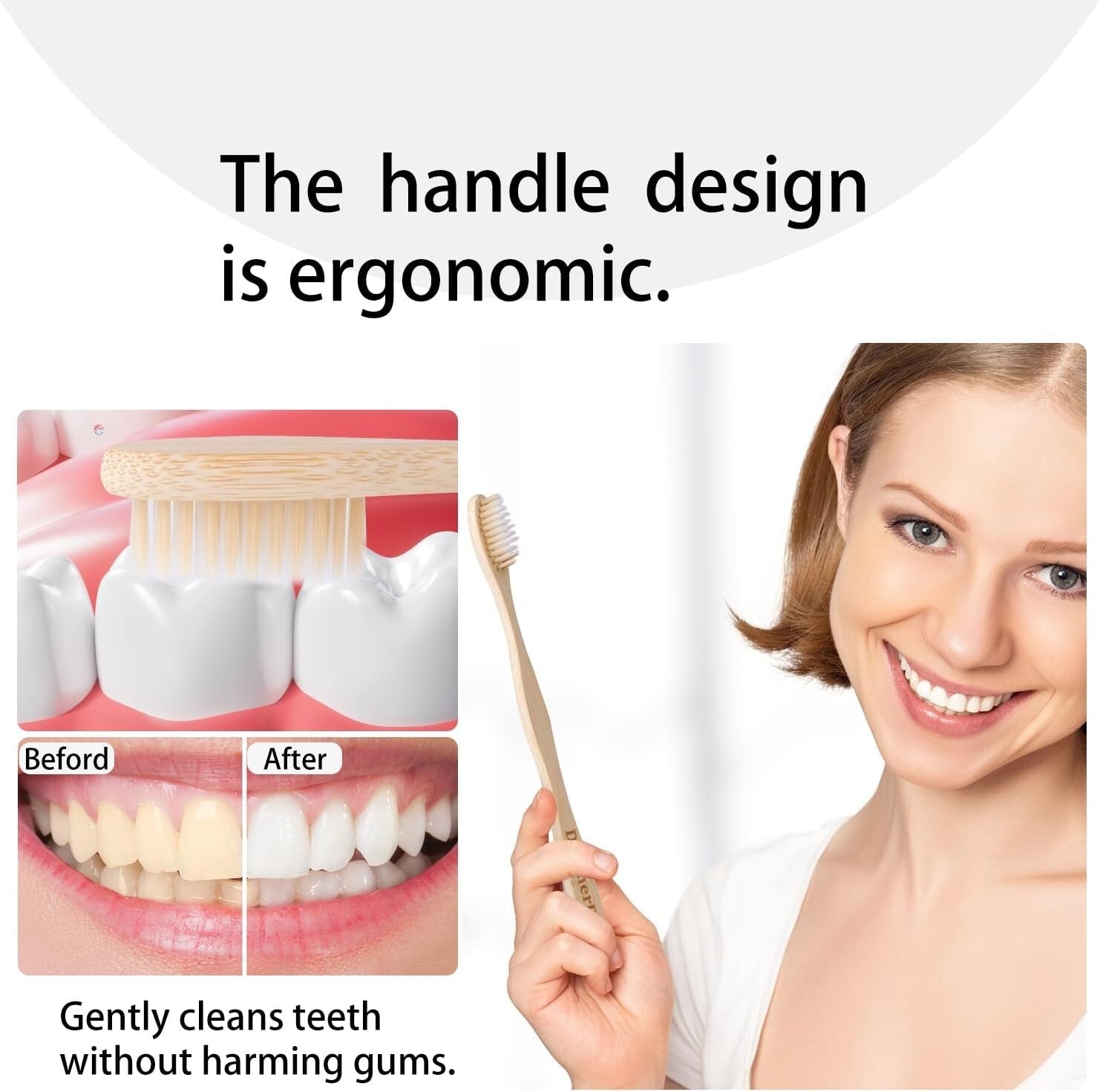 Biodegradable Travel Toothbrush Kit - 50 Disposable Bamboo Brushes & Toothpaste