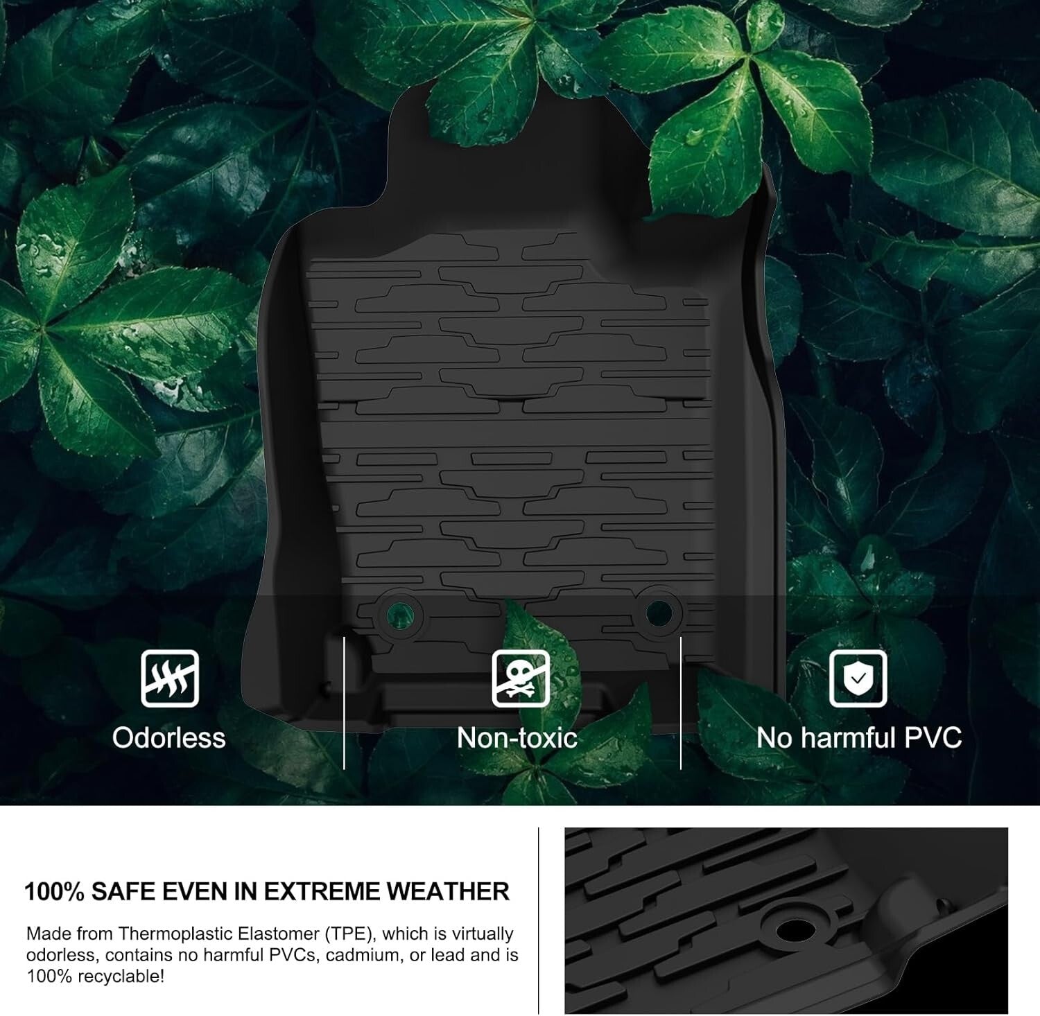 Rugged TPE Floor Mats with Lifetime Warranty for 2016-2021 Jeep Grand Cherokee