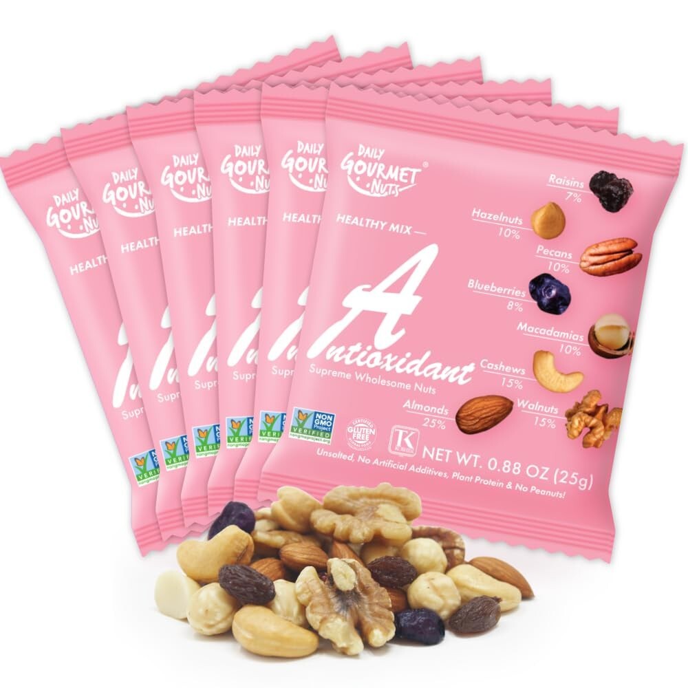 Healthy Trail Mix Snack Packs - Nut & Dried Fruit Assortment, No Salt, 48 Count