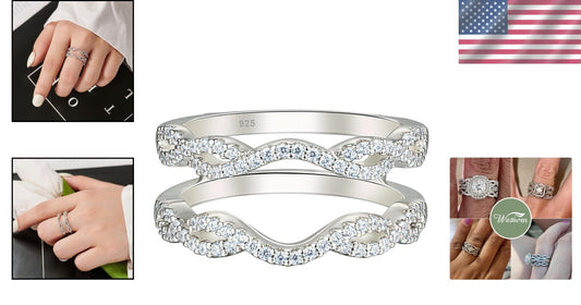 Luxury Sterling Silver Infinity Ring Guard Enhancer - Size 6, Gift Box Included