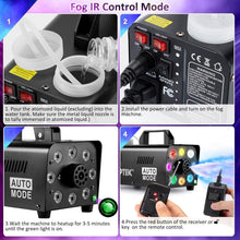 Load image into Gallery viewer, Odorless 500W Fog Machine with LED Lights &amp; Wireless Control - Perfect for Stage