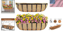 Load image into Gallery viewer, Rust-Resistant 24-Inch Hanging Flower Planter Set with Coconut Liner &amp; Brackets