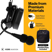 Load image into Gallery viewer, KORE Aviation Headset: Noise-Canceling, Dual Compatibility, Comfort, and Clarity