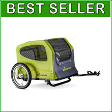 Load image into Gallery viewer, Versatile Pet Bicycle Trailer for Dogs - Quick Release, Washable, Green Color