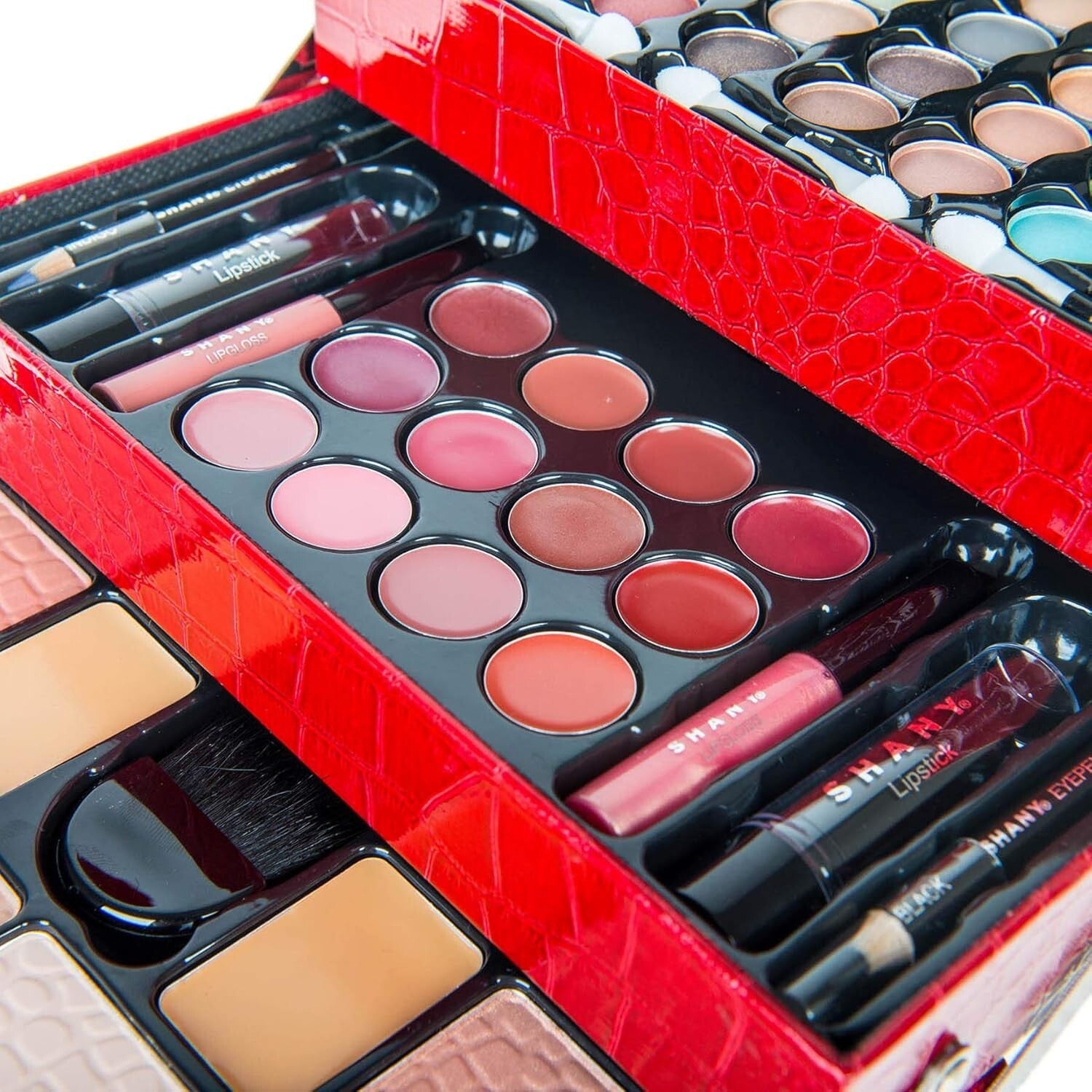 Beginner's All-in-One Makeup Case - 45 Eyeshadows, Lip Gloss & Brushes Included